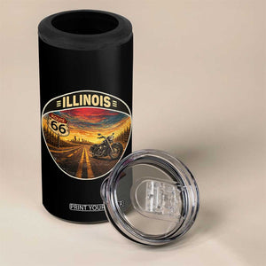 Illinois Route Highway 66 Motorcycle 4 in 1 Can Cooler Tumbler Road Trip Adventure TS12 Print Your Wear