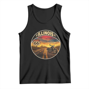 Illinois Route Highway 66 Motorcycle Tank Top Road Trip Adventure TS12 Black Print Your Wear