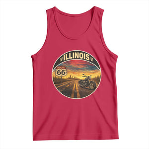 Illinois Route Highway 66 Motorcycle Tank Top Road Trip Adventure TS12 Red Print Your Wear