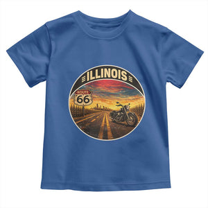 Illinois Route Highway 66 Motorcycle Toddler T Shirt Road Trip Adventure TS12 Royal Blue Print Your Wear