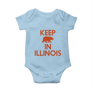 Keep Bear In Illinois CFB Baby Onesie Chicago Pride Gift TS12 Light Blue Print Your Wear