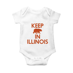 Keep Bear In Illinois CFB Baby Onesie Chicago Pride Gift TS12 White Print Your Wear
