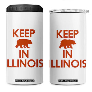 Keep Bear In Illinois CFB 4 in 1 Can Cooler Tumbler Chicago Pride Gift TS12 One Size: 16 oz White Print Your Wear