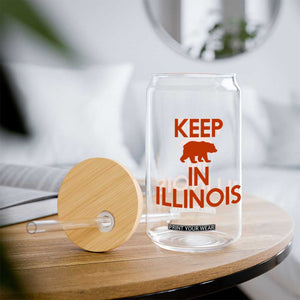 Keep Bear In Illinois CFB Glass Can Chicago Pride Gift TS12 Print Your Wear