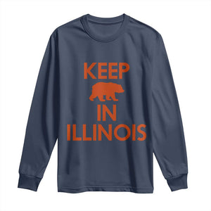 Keep Bear In Illinois CFB Long Sleeve Shirt Chicago Pride Gift TS12 Navy Print Your Wear