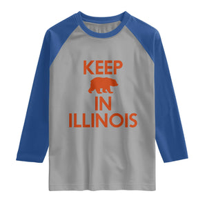 Keep Bear In Illinois CFB Raglan Shirt Chicago Pride Gift TS12 Sport Gray Royal Print Your Wear