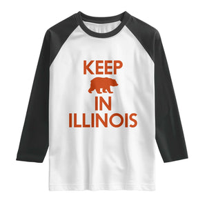 Keep Bear In Illinois CFB Raglan Shirt Chicago Pride Gift TS12 White Black Print Your Wear