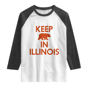 Keep Bear In Illinois CFB Raglan Shirt Chicago Pride Gift TS12 White Heather Charcoal Print Your Wear