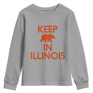 Keep Bear In Illinois CFB Youth Sweatshirt Chicago Pride Gift TS12 Sport Gray Print Your Wear