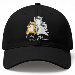 Cat Mom Baseball Cap Three Cool Cats with Sunglasses TS12 Print Your Wear