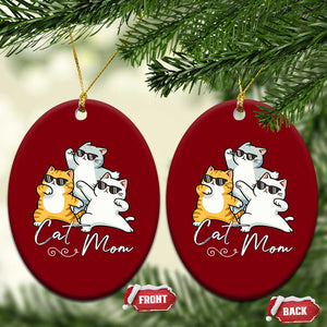 Cat Mom Ceramic Ornament Three Cool Cats with Sunglasses TS12 Print Your Wear