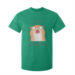 Its Fine I am Fine Everything is Fine Funny Cat Lover T Shirt For Kid TS12 Irish Green Print Your Wear