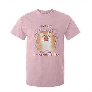 Its Fine I am Fine Everything is Fine Funny Cat Lover T Shirt For Kid TS12 Light Pink Print Your Wear