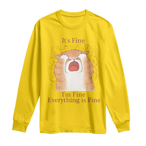 Its Fine I am Fine Everything is Fine Funny Cat Lover Long Sleeve Shirt TS12 Daisy Print Your Wear