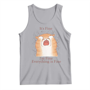 Its Fine I am Fine Everything is Fine Funny Cat Lover Tank Top TS12 Athletic Heather Print Your Wear