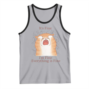Its Fine I am Fine Everything is Fine Funny Cat Lover Tank Top TS12 Athletic Heather Black Print Your Wear