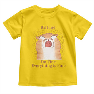 Its Fine I am Fine Everything is Fine Funny Cat Lover Toddler T Shirt TS12 Daisy Print Your Wear