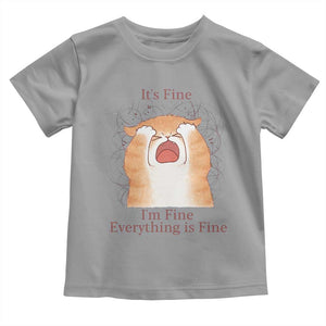 Its Fine I am Fine Everything is Fine Funny Cat Lover Toddler T Shirt TS12 Sport Gray Print Your Wear