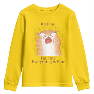 Its Fine I am Fine Everything is Fine Funny Cat Lover Youth Sweatshirt TS12 Daisy Print Your Wear