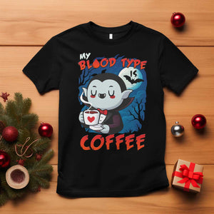 My Blood Type Is Coffee T Shirt Funny Vampire Halloween TS12 Black Print Your Wear