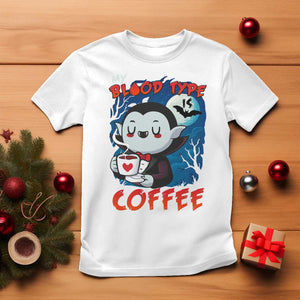 My Blood Type Is Coffee T Shirt Funny Vampire Halloween TS12 White Print Your Wear