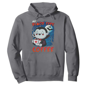 My Blood Type Is Coffee Hoodie Funny Vampire Halloween TS12 Charcoal Print Your Wear