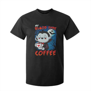 My Blood Type Is Coffee T Shirt For Kid Funny Vampire Halloween TS12 Black Print Your Wear