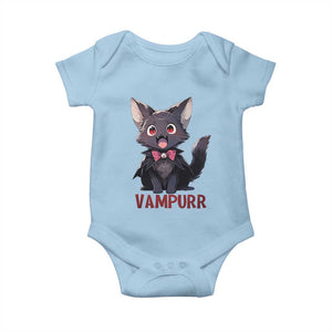 Halloween Black Vampire Cat Baby Onesie Vampurr Cute Kitty Lover TS12 Light Blue Print Your Wear