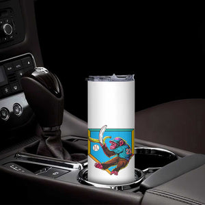 Funny Monkey Playing Baseball With Banana Skinny Tumbler Sport Humor Gift TS12 Print Your Wear