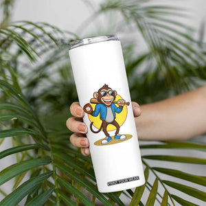 Funny Baseball Skinny Tumbler Monkey Playing Baseball Sport Humor Gift TS12 Print Your Wear