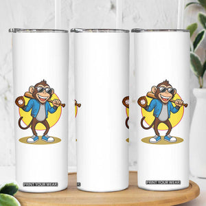 Funny Baseball Skinny Tumbler Monkey Playing Baseball Sport Humor Gift TS12 Print Your Wear
