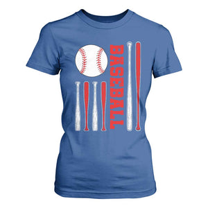 Patriotic Baseball American Flag T Shirt For Women Sports Lover Gift TS12 Royal Blue Print Your Wear