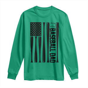 Baseball Dad Patriotic Long Sleeve Shirt USA American Flag Gift TS12 Irish Green Print Your Wear