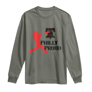 Baseball Lover Long Sleeve Shirt Vintage Liberty Bell Philly Proud TS12 Military Green Print Your Wear