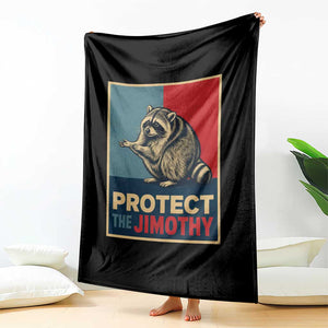 Protect The Jimothy Throw Blanket Funny Retro Trash Panda Animal Lover Meme