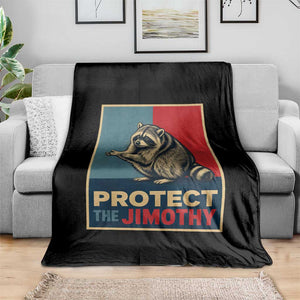 Protect The Jimothy Throw Blanket Funny Retro Trash Panda Animal Lover Meme