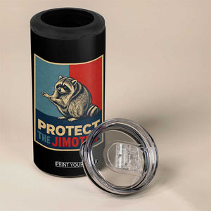 Protect The Jimothy 4 in 1 Can Cooler Tumbler Funny Retro Trash Panda Animal Lover Meme