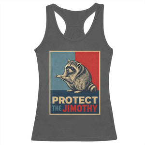 Protect The Jimothy Racerback Tank Top Funny Retro Trash Panda Animal Lover Meme