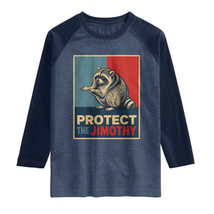 Protect The Jimothy Raglan Shirt Funny Retro Trash Panda Animal Lover Meme