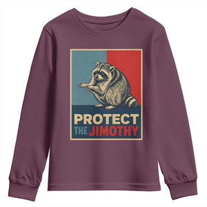 Protect The Jimothy Youth Sweatshirt Funny Retro Trash Panda Animal Lover Meme