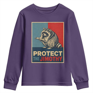 Protect The Jimothy Youth Sweatshirt Funny Retro Trash Panda Animal Lover Meme
