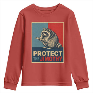 Protect The Jimothy Youth Sweatshirt Funny Retro Trash Panda Animal Lover Meme
