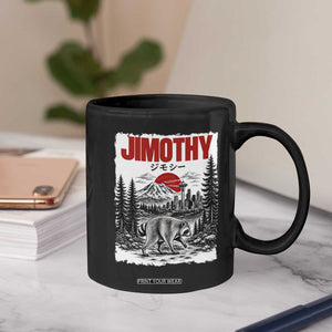 Jimothy The Raccoon Coffee Mug Seattle Skyline Mount Rainier Japanese Retro Vintage Art