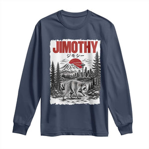 Jimothy The Raccoon Long Sleeve Shirt Seattle Skyline Mount Rainier Japanese Retro Vintage Art