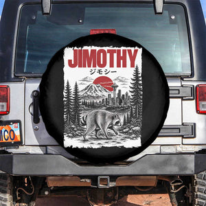 Jimothy The Raccoon Spare Tire Cover Seattle Skyline Mount Rainier Japanese Retro Vintage Art