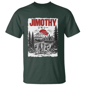 Jimothy The Raccoon T Shirt Seattle Skyline Mount Rainier Japanese Retro Vintage Art