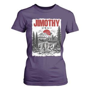 Jimothy The Raccoon T Shirt For Women Seattle Skyline Mount Rainier Japanese Retro Vintage Art
