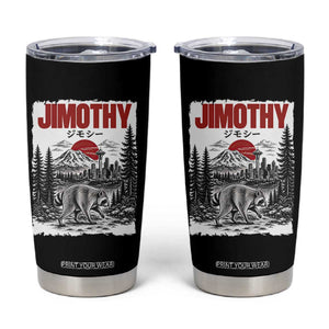Jimothy The Raccoon Tumbler Cup Seattle Skyline Mount Rainier Japanese Retro Vintage Art