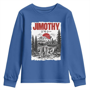 Jimothy The Raccoon Youth Sweatshirt Seattle Skyline Mount Rainier Japanese Retro Vintage Art