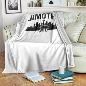 Jimothy The Raccoon Throw Blanket Seattle Space Needle Mount Rainier Landscape Art